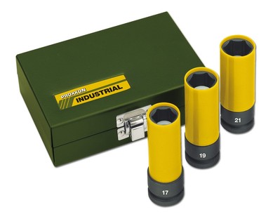 PROXXON Impact Steckschlüsselsatz. 1/2'' 3-teilig 17, 19, 21 mm, 85mm lang
