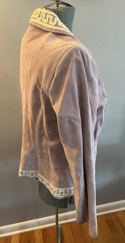 Bradley Bayou Women’s Genuine Leather Suede Jacket Lavender Purple Large NWT - Picture 9 of 12