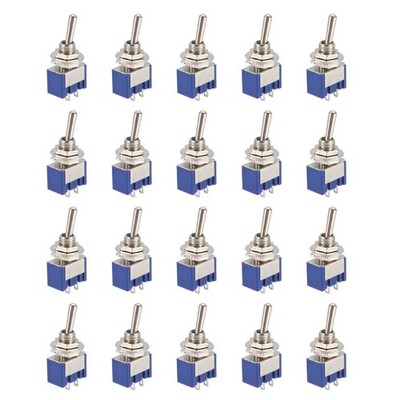 20 Pcs 125VAC 6A On/off 2 Position Terminal SPST Latching Mini Toggle Switch *ll