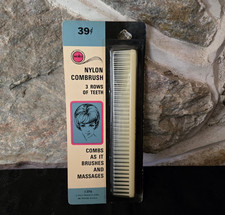 vintage 1965 solo nylon combrush comb brush combo 7"