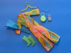 Vtg Barbie-Clone "Very 70's" Bright Colors Jumpsuit + HM, Hong Kong Accessories