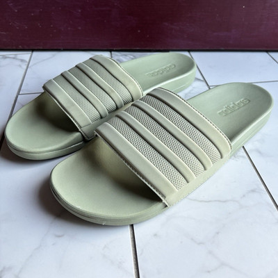 adidas Adilette Men s Green Slide Sandals Slip On Logo Solid US 12 EU 47