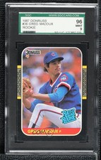 1987 Donruss Rated Rookie Greg Maddux #36 SGC 96 MINT 9 HOF 0a1