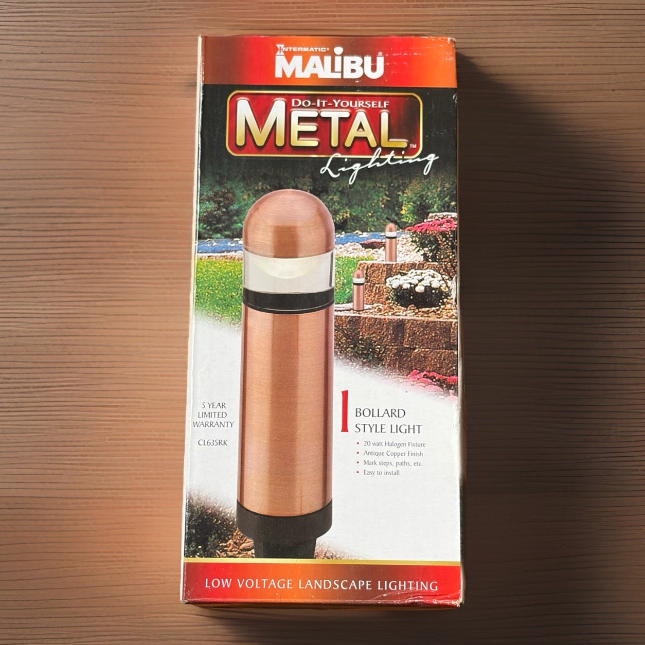 Intermatic Cl635Rk Malibu Low Voltage Metal Capped 20W Bollard Light Copper