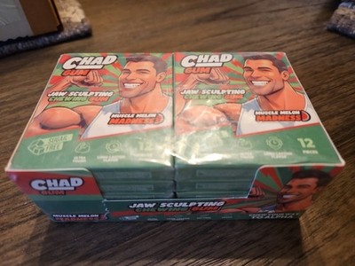 Chad Gum. Jaw Sculpting Chewing Gum, Muscle Melon Madness 10 Packs - 120 Pcs