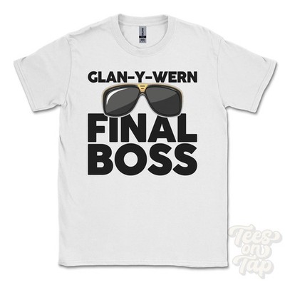 GLAN-Y-WERN FINAL BOSS T-SHIRT funny xmas gift ceredigion borth wales ibiza