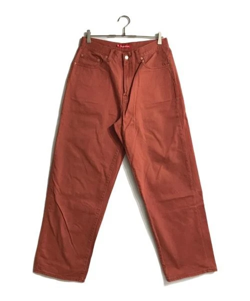 Jean baggy homme Supreme 23SS coupe droite rouge terre cuite occasion