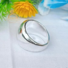 Dome Ring Thick Wide Band Ring 925 Sterling Silver Ring Chunky Large Statement