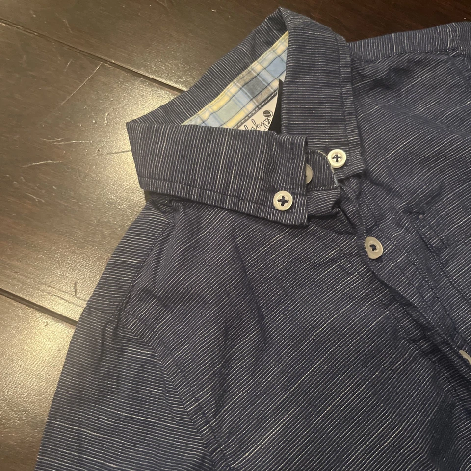 蓝色纽扣领紧身衣,尺寸 6-12 个月,状况良好 — 第 3/4 张图片