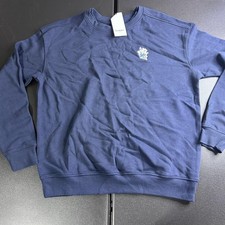 Goodfellow  Co Sweatshirt Mens Medium Blue Relaxed Fit Crewneck Embroidered