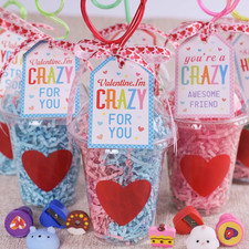 Valentines Day Gifts for Kids - 24 Pack Valentines Day Stationery Gift with Craz