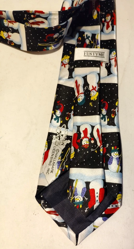 Corbata Hallmark Holiday Traditions muñeco de nieve muñecos de nieve Navidad para hombre 100 % seda Foto 2 de 3