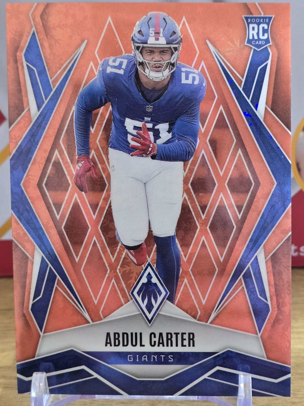 2025 Panini Phoenix Abdul Carter RC # 177 Orange Winter New York Giants /99