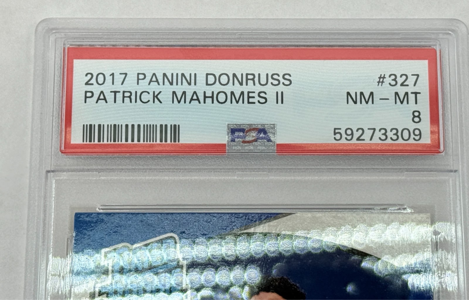 2017 Panini Donruss #327 Patrick Mahomes Rated Rookie PSA 8 NM-MT view 7