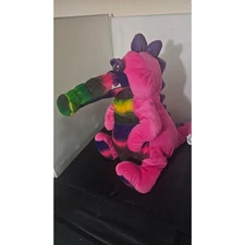 Vintage 2000 Stuffins Pink Rainbow Dinosaur Monster 13" Plush Original 111