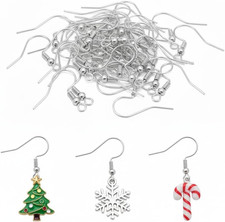 100Pcs Christmas Earrings Hook for Women Xmas Holiday Dangle Earrings Christmas