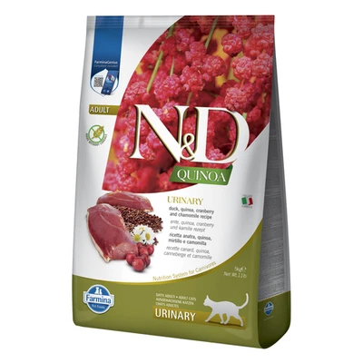 FARMINA N&D CAT Quinoa Urinary 5Kg Trockenfutter Für Katzen Harnsystem mit Ente Quinoa