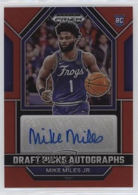 2023-24 Panini Prizm Draft Picks Red 42/149 Mike Miles Jr #DPA-MMJ Auto 0v2h