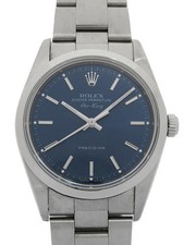 ROLEX Air King 14000M 34mm Blue Dial Stainless Steel Sapphire Crystal Box #T123