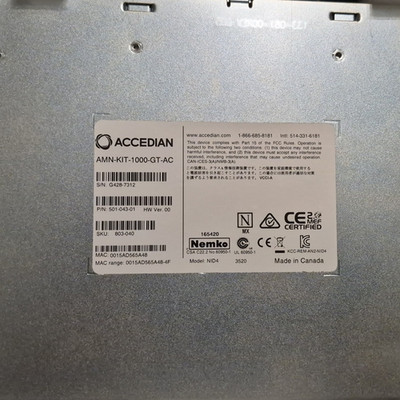 Accedian AMN-KIT-1000-GT-AC Enterprise Network Appliance Kit