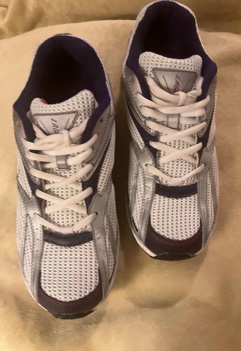 DARK PURPLE Men's LA Gear Mayhem Dark Purple & Silver Runners Size