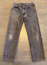 VTG Levi’s 505xx Jeans Mens 30x28 Black Made In USA Cowboy Y2K Distressed Logo