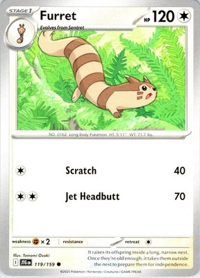 Furret 119/159 Common Journey Together Pokemon Near Mint