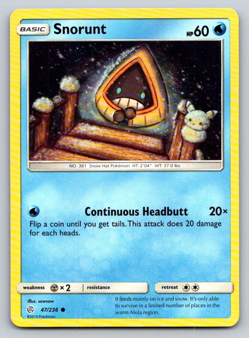 Snorunt 47/236 Common Cosmic Eclipse Pokemon Near Mint