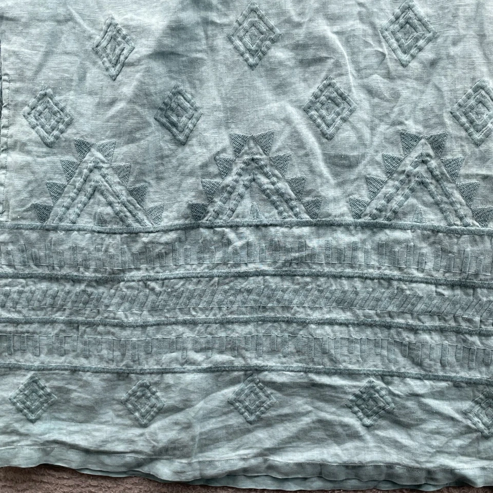 C&C 100% Linen Mini Shift Dress Medium Boho Chic Minimalist Natural Coastal 90's - Image 4 of 4