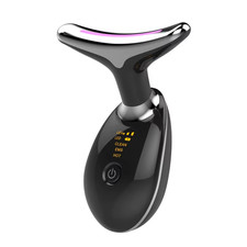Black color: 7 in 1 LED, USB, neck, facial beauty, anti-wrinkle massager device