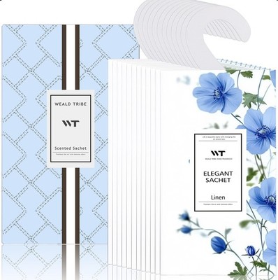 12 Packs Large-Bag Fresh Linen Scented Sachets for Closet and Drawer Deodoriz...