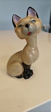 Vintage  Ceramic Siamese  Cat Ornament