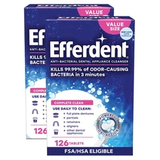 Efferdent Denture Cleaner Tablets - Dental Appliance, Aligner, Mouth Guard Clean