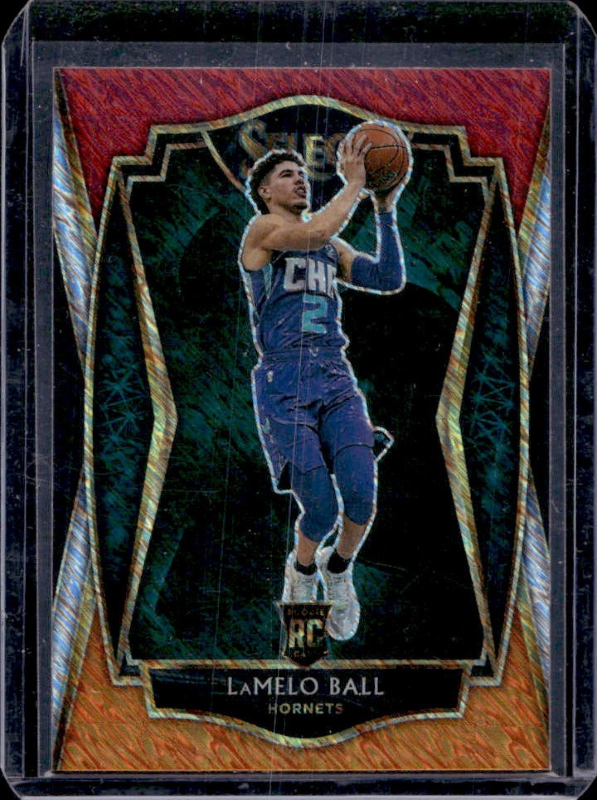 2020-21 Select LaMelo Ball RC Red White Orange Shimmer Premier #183 Hornets