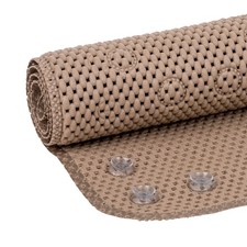Mainstays 17" x 36" Cushioned Foam Bathtub Mat with Suction Cups, Taupe