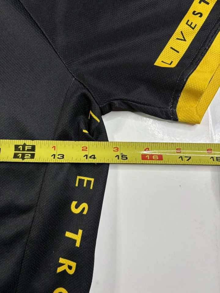 Camiseta deportiva de ciclismo Nike Livestrong amarilla para hombre talla pequeña negra Foto 4 de 4