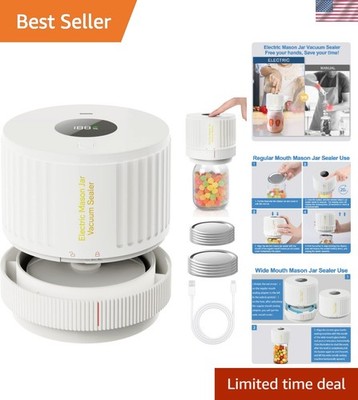 Portable Electric Vacuum Sealer for Wide & Regular Mason Jars - Effortless Use