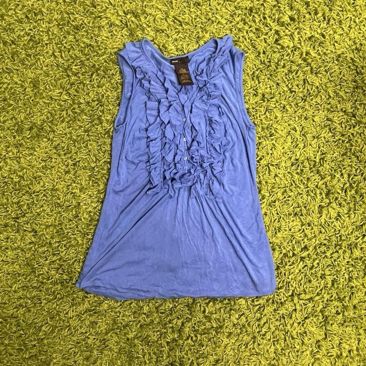 Women's Medium Grace Elements Ruffle Tops With Bu… - image 6