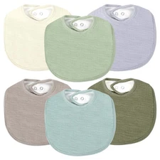 RAINFLOW 6 PCS Muslin Baby Drool Bibs - Adjustable Baby Boy Bib,Drool Bibs for U