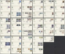 1985-1988 Lot of 49 Different British American Bank Note FDCs to Same Address