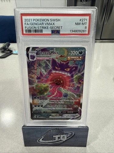 2021 Pokemon SWSH Fusion Strike Gengar VM Full Art #271/264 PSA 8
