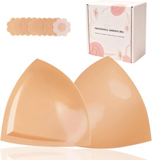 Double-Sided Adhesive Bra Inserts, Large Size Lightly Padded for D Cups, Reusab