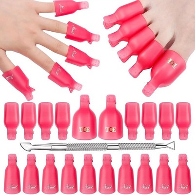 Nail Soak Off UV Gel Kunst Lackentferner Verpackung Gelish Clip Kappe 10 Stck.
