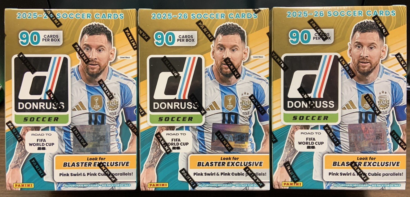 (3) 2025-26 PANINI DONRUSS ROAD TO FIFA WORLD CUP SOCCER SEALED BLASTER BOXES