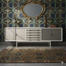 Buffet Prisma Collection Vintage Design Teck Peint Années 1960 Original