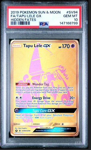 Pokémon Tapu Lele GX SV94/SV94 Hidden Fates Shiny Vault PSA 10 GEM MINT