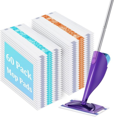 #ad 60 Pack Disposable Mop Pad Refills Compatible With Swiffer Wet Jet Thick Wet $14.99