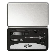 Kijibae Nail Aid Kit | Compact Metal Case Manicure & Pedicure Tool Set for Home