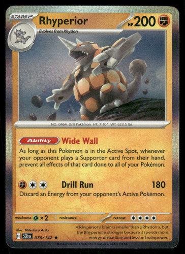 Rhyperior 76/142 - Stellar Crown - Holo Rare NM