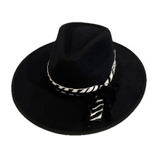 Gone Country Hats Unisex Black Solid Wide Brim Cowboy Hat, Size M